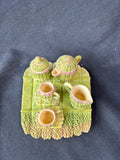 Miniature Resin Doll Collector Asparagus Tea Set- 8 PCs