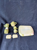 Miniature Resin Doll Collector Asparagus Tea Set- 8 PCs