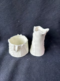 Royal Worcester White Fern Leaf Creamer Jug & Sugar Bowl *Read Description*
