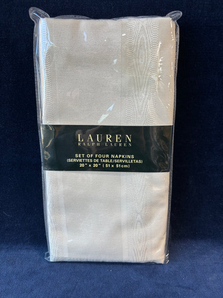 Set Of 4 Lauren Ralph Lauren Cloth Ivory Dinner Napkins, Appears Unopened