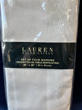 Set Of 4 Lauren Ralph Lauren Cloth Ivory Dinner Napkins, Appears Unopened