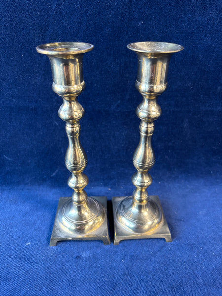 (A)Pair Of Brass Candlestick Holders