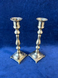 (A)Pair Of Brass Candlestick Holders