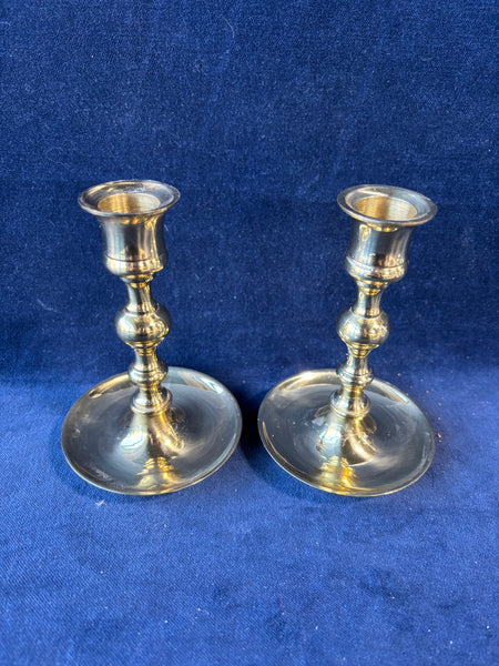Short Brass Candlestick Holders
