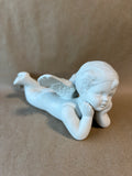 Ceramic Bisque Angel Laying Down Cherub