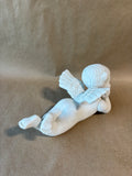 Ceramic Bisque Angel Laying Down Cherub