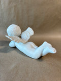 Ceramic Bisque Angel Laying Down Cherub