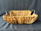 Small Water Hyacinth Style Basket With Metal Handles