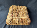 Small Water Hyacinth Style Basket With Metal Handles