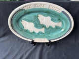 Pike Place Market Seattle Studio Pottery Fish Platter Teal Glaze