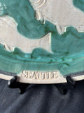 Pike Place Market Seattle Studio Pottery Fish Platter Teal Glaze