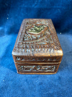 Hand Carved Wooden Elephant Trinket Box