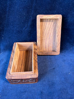 Hand Carved Wooden Elephant Trinket Box