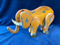 Wooden Toy Elephant On Wheels