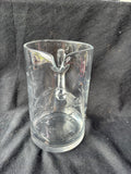 Clear Glass Water Pitcher Etched W/School Of Fish
