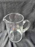 Clear Glass Water Pitcher Etched W/School Of Fish