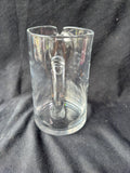 Clear Glass Water Pitcher Etched W/School Of Fish