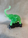 Vita Faux Jade Elephant Figure Plastic Made In Hong Kong