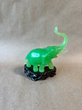 Vita Faux Jade Elephant Figure Plastic Made In Hong Kong
