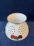 Apple Enamel Colander With Handles