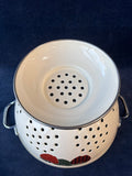 Apple Enamel Colander With Handles