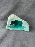 Siku Aqua Green Stone Etched Canadian Paperweight Handcrafted