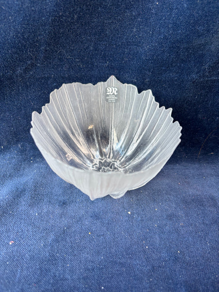 Mats Jonasson Anemone Votive Semi Frosted Sweden Art Glass Maleras Bowl Votive