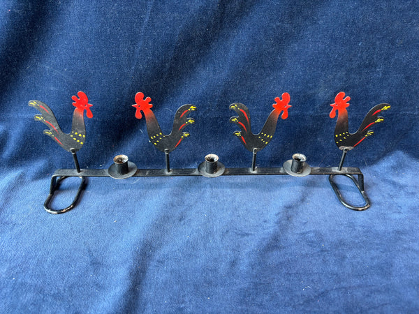 Multi Candlestick Holder Iron Rooster