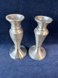 Pair Or Silver Tone Candlestick Holders