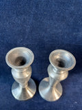 Pair Or Silver Tone Candlestick Holders