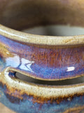 Blue Brown Glazed Ceramic Yarn Bowl
