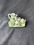 Miniature Tea Set Andrea By Sadek Style Green Ivy Pattern