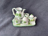 Miniature Tea Set Andrea By Sadek Style Green Ivy Pattern