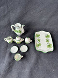 Miniature Tea Set Andrea By Sadek Style Green Ivy Pattern