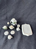 Miniature Tea Set Andrea By Sadek Style Green Ivy Pattern