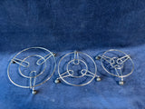 Lot Of Round Chrome Trivets with Rubber Ball Feet (3)