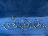 Lot Of Round Chrome Trivets with Rubber Ball Feet (3)