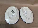 Pair Of Polish Pottery Unikat Small Oval Platters 1753