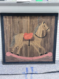 Mosaic Rocking Horse with Die Cut Pieces Wall Art