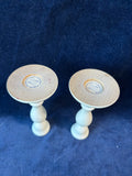 Pair Of Mid Century Wooden Candlestick Holders Made In Sweden