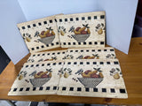 Set Of 6 Impressions Style Cork Back Placemats Fruit Bowl Theme