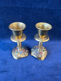 Pair Of Brass Shabbat Candlestick Holders Made In Israel Stamped