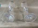 Pair Of Mikasa Crystal Jamestown Style Gold Wine Glasses