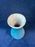Studio Art Pottery Raku Vase Turquoise Pink Crackle Glaze