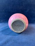 Studio Art Pottery Raku Vase Turquoise Pink Crackle Glaze