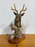"Quiet Solace"  Whitetail Deer Bust Sculpture by L.E. Randy Reading 1040/4000