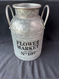 Galvanized Flower Market Milk Can No 107