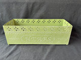 Sage Green Metal Herb Planter Box