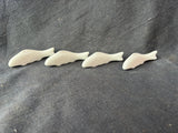 Set Of 4 White Porcelain Koi Chopstick Rests
