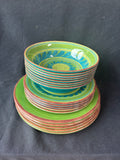 18-Piece Target Home Threshold Melamine Aqua Green Brown Dish Set